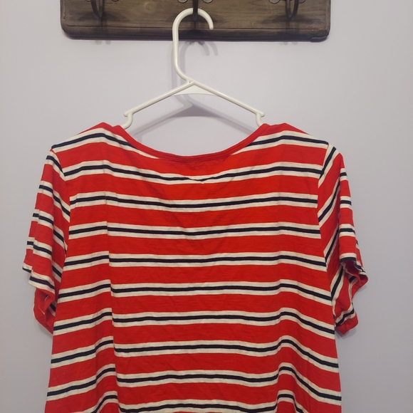 Maurices striped 2x criss-cross v neckline nautical colors plus size top - Picture 8 of 10